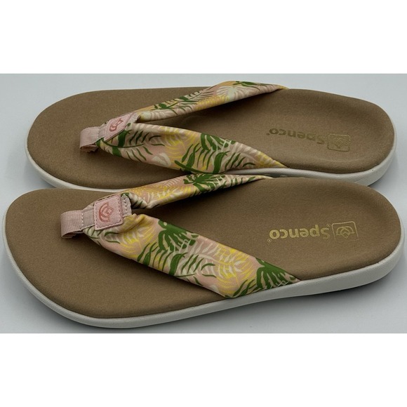 Spenco Victoria Memory Foam Supportive Sandal Flip Flop Tropical SZ 9.5D WIDE - Picture 4 of 7